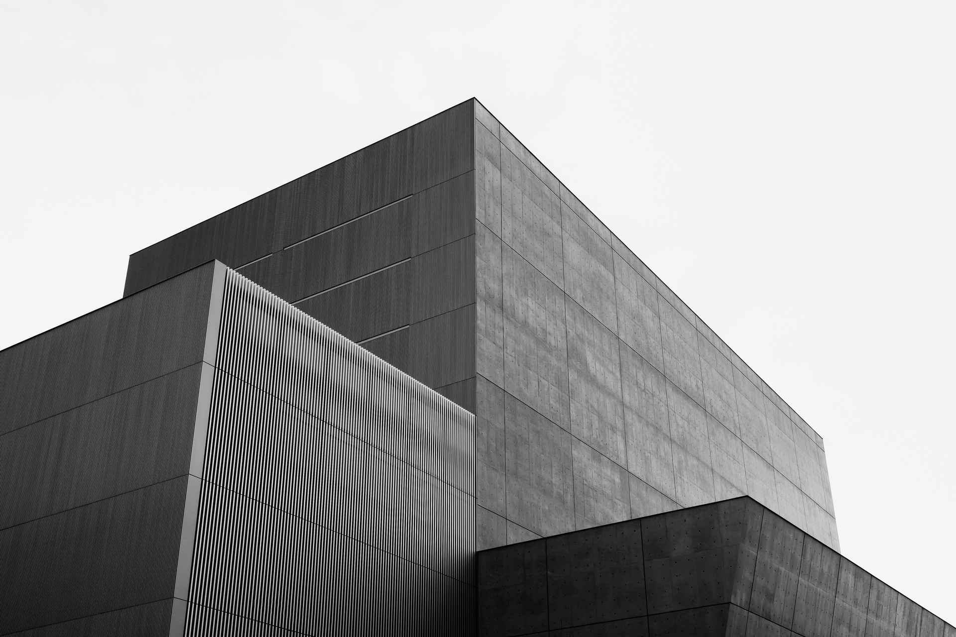 Modern Building Exterior Black steel Facade Architecture details